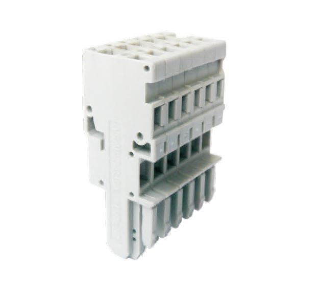 Разъем для клемм USPB-2.5W/5.0-17 - Разъем для клемм, шаг 5.0 мм, 17 полюсов, угол 180 град, цвет: серый