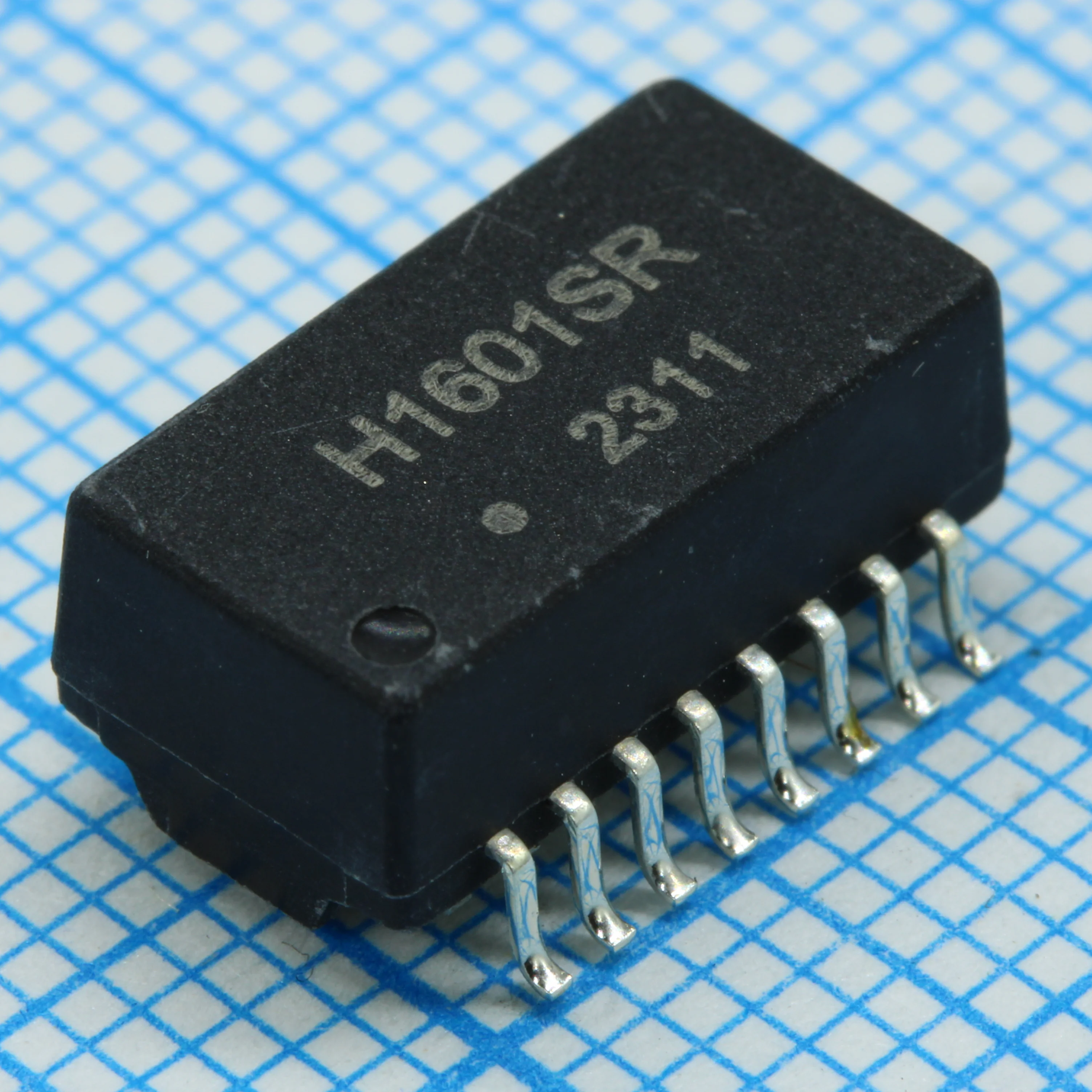 H1601SR - Телекоммуникационный трансформатор, 10/100Base-TX 1CT:1CT, 16 выводов, 12.7x6.9x6.2mm 0°...+70°C