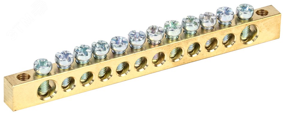 Шина PEN "земля-ноль" 6х9мм 12/2 (12групп/креп по краям) YNN11-12-100