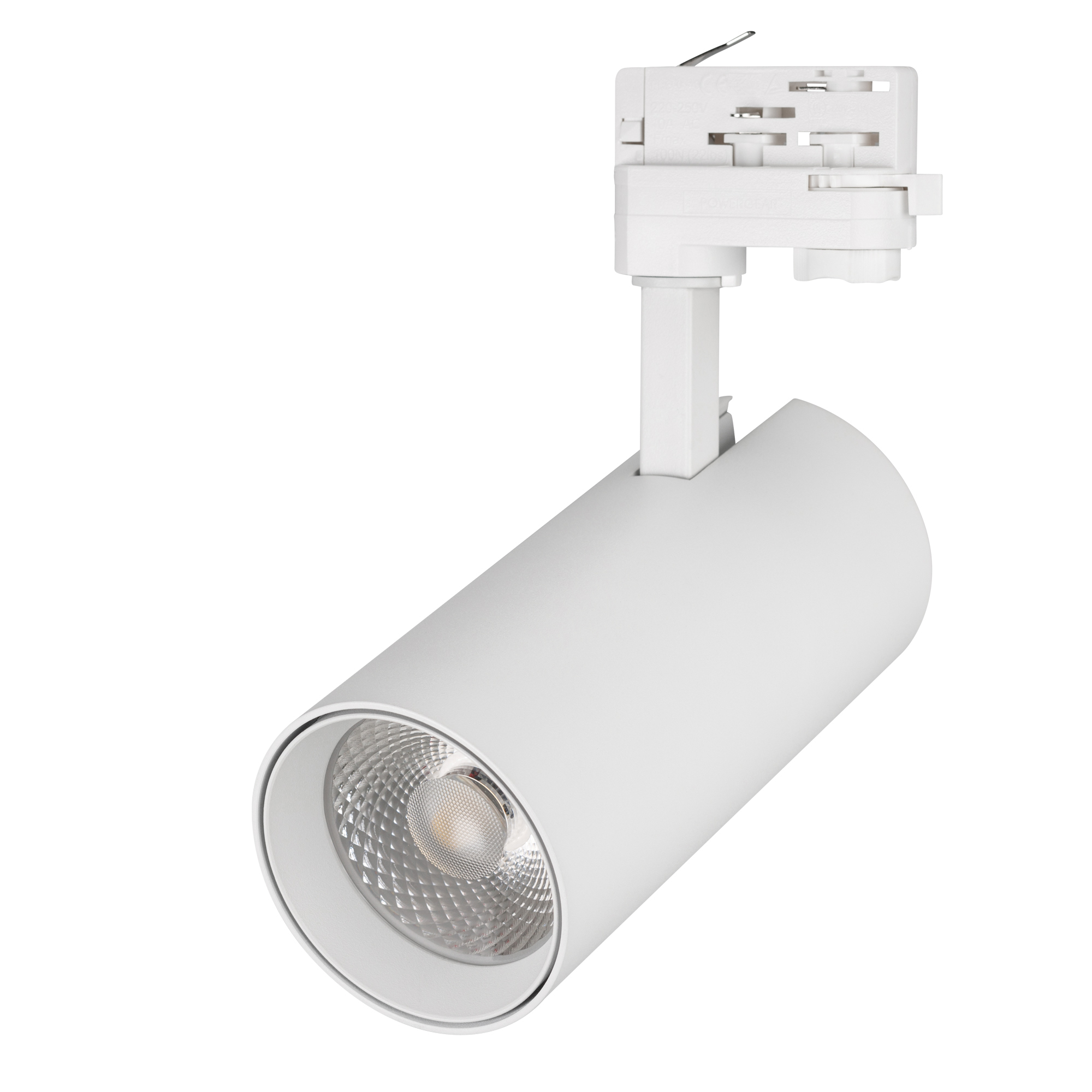 Светильник LGD-GERA-4TR-R90-30W Day4000 (WH, 24 deg, 230V) 024596(2) - Светильник подвесной для треков/шин 4 провода, 30Вт. Цвет свечения ДНЕВНОЙ 4000K, световой поток 2700-3300лм, угол 24°, CRI>90. Корпус круглый, металл, цвет белый, IP20. Размеры DxHxL 