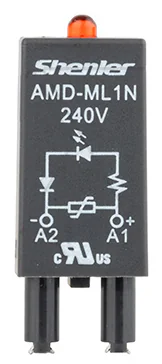 Модуль AMD-ML1N 240V - Модуль для реле, 240VAC/DC, красный светодиод, выристор, цвет: черный, для колодок: SRU, SKF14, SKC, SKB, STB, SRC*-E, SRB, GZT, GZM, GZS, GZMB, ES32