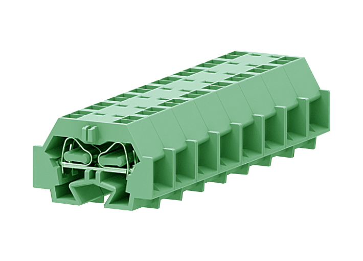 Клемма мини 242356 - Мини клемма, боковой подвод кабеля, 4 точки подключения в клемме, тип фиксации провода: пружинный, номинальное сечение: 4 мм кв., 24A, 630V, цвет: зеленый, тип монтажа: DIN15