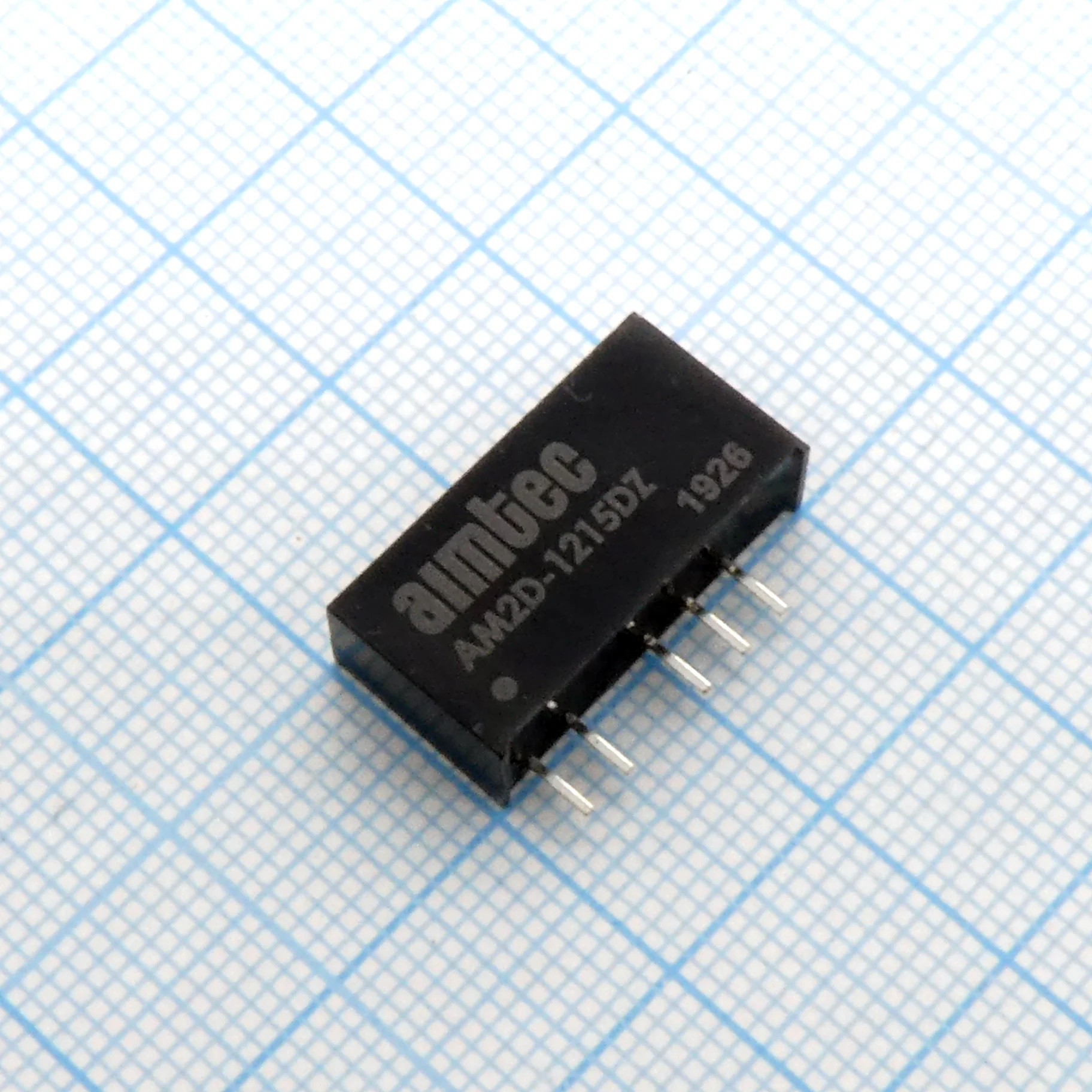 AM2D-1215DZ - DC/DC, 2Вт, вход 10.8…13.2В, выход ±15В/±0.067А, изоляция 1000В DC, КПД 82%, максимальная емкостная нагрузка не более ±220мкФ, SIP7, 19.5x6x10мм, -40…85°C, пластик