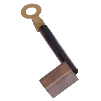 BRUSH-9  CU-C - Щетка медно-графитовая плоская для электродвигателя, 5.9х7.7х12, медный провод боковой в изоляции, клемма О-типа латунь