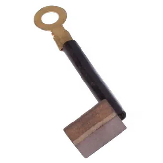 BRUSH-9  CU-C - Щетка медно-графитовая плоская для электродвигателя, 5.9х7.7х12, медный провод боковой в изоляции, клемма О-типа латунь