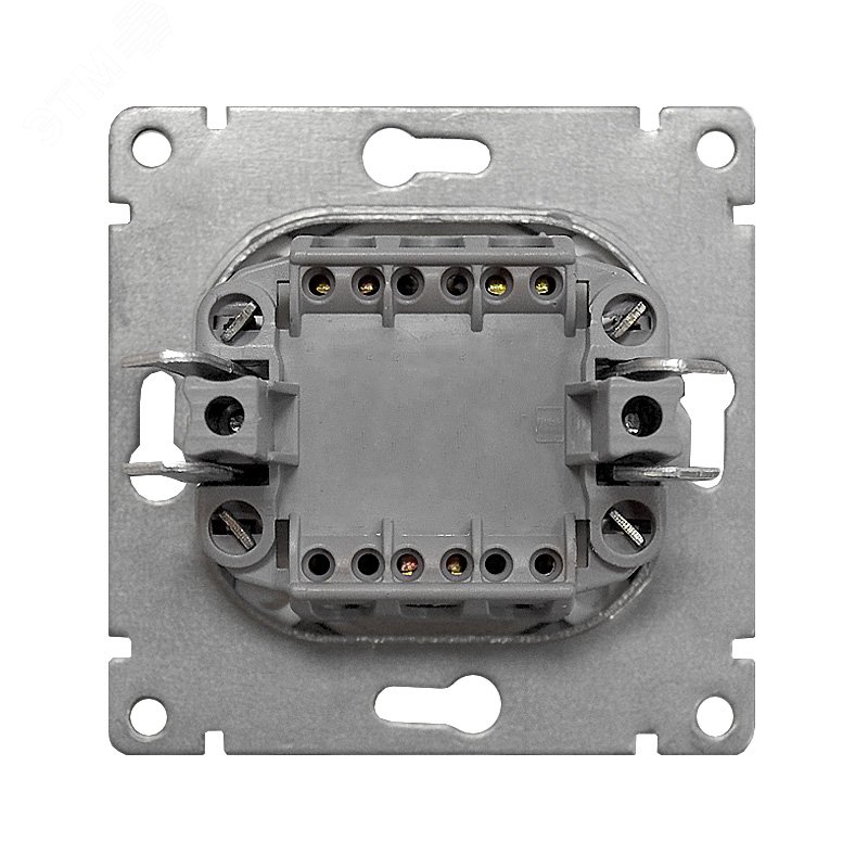 Выключатель двухклавишный с подсветкой UNIVersal серия Афина , с/у, 10А, 220В, механизм, белый (еврослот) A0123