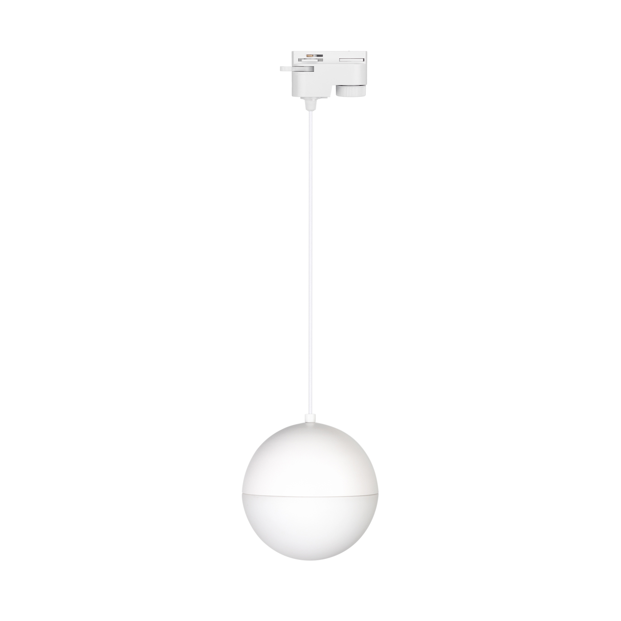 Светильник LGD-EMISFERO-TRACK-HANG-2TR-R150-11W Warm3000 (WH, 170 deg, 230V) 035946 - Светильник подвесной для треков/шин 2 провода. Мощность 11 Вт, св. поток 960 лм, 80 лм/Вт, теплый 3000 K, CRI>90, угол 170°, напряжение питания 230 В. Белый корпус из ал