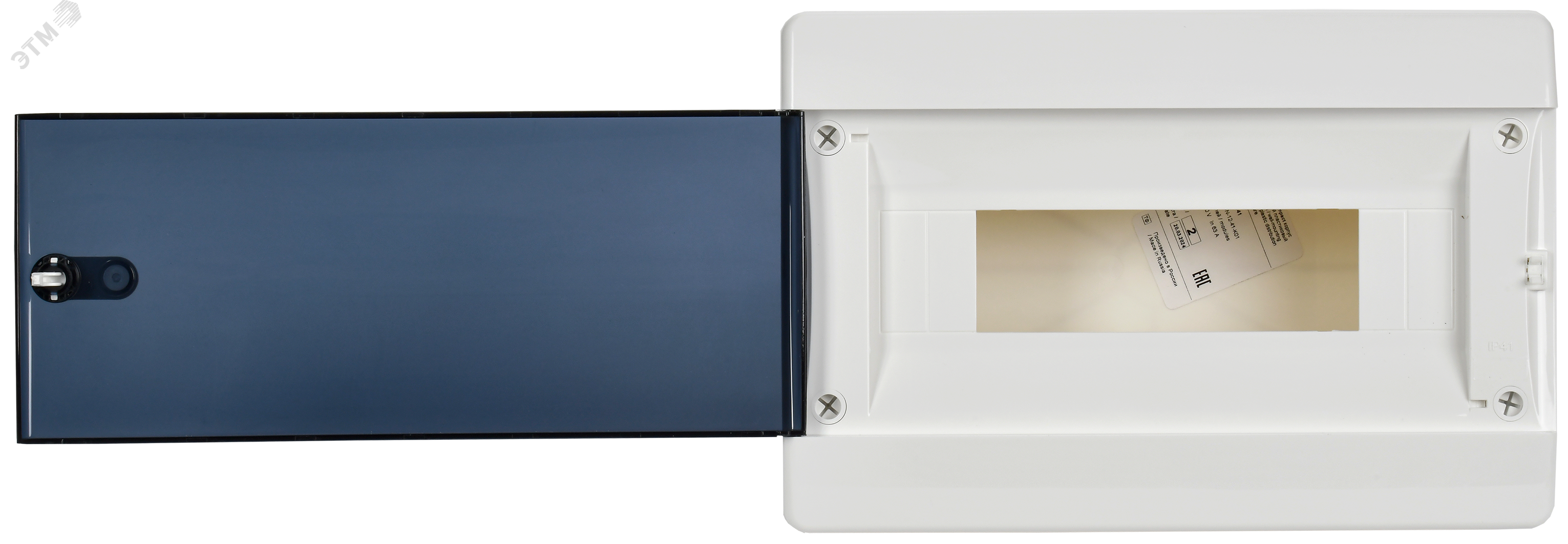 Корпус пластиковый встраиваемый на 12 модулей ЩРВ-П-12 IP41 UNION Compact черная прозрачная дверь UIC-KP12-V-12-41-K01