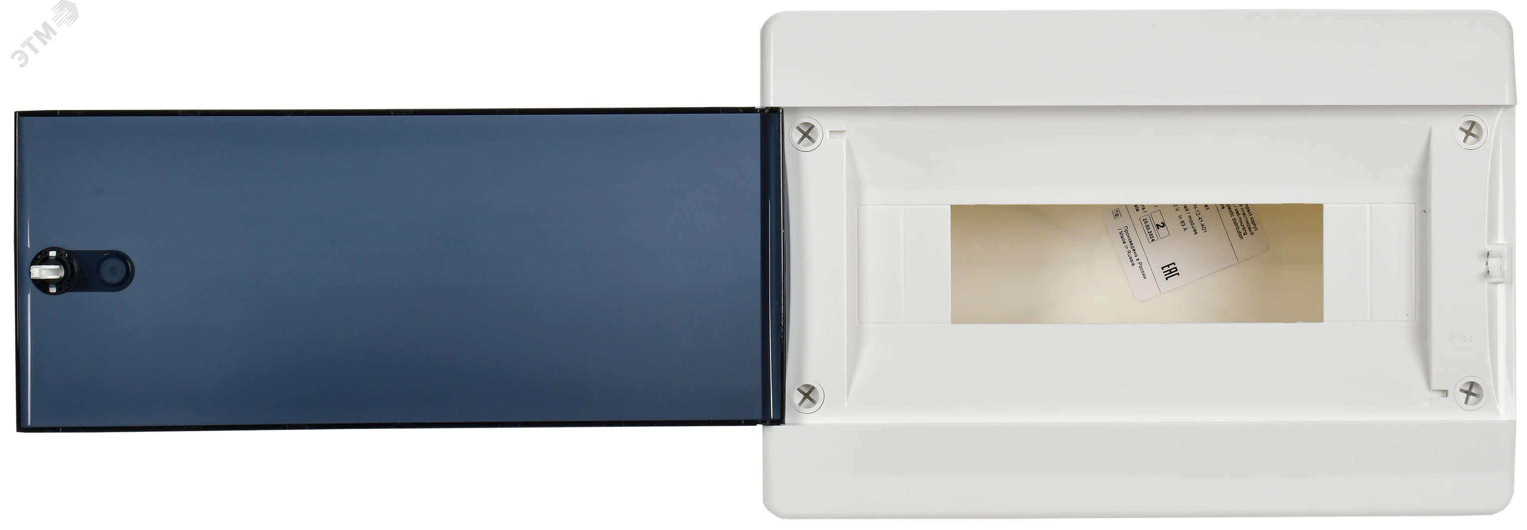 Корпус пластиковый встраиваемый на 12 модулей ЩРВ-П-12 IP41 UNION Compact черная прозрачная дверь UIC-KP12-V-12-41-K01