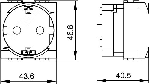 Электрическая розетка, с заземлением, со шторками, слон. кость, 2мод. 75482S