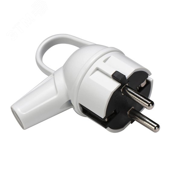 Вилка электрическая с заземл. 16А 220В бел. с кольцом 10037