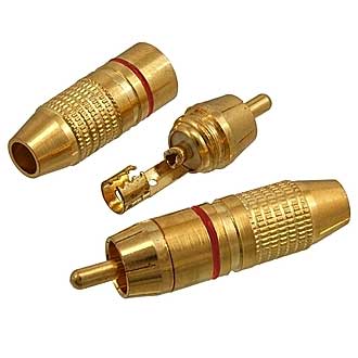 7-0222 GOLD RED - Штекер RCA Gold