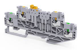 Этажная клемма CPDLKFT2.5 - Этажная клемма, с размыкателем на верхнем этаже, тип фиксации провода: push-in, номинальное сечение: 2,5 мм кв., 16A, 500V, ширина: 5 мм, цвет: серый, тип монтажа: DIN 35