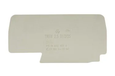 Пластина разд. TWFN 2,5 D1/2 - Разделительная пластина, для клемм WKFN 2,5 D1/2..., цвет: серый