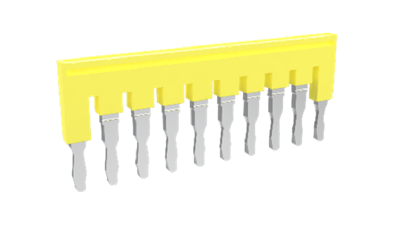 Соединительная перемычка TJA6.2-10 - Соединительная перемычка, втычная, изолированная, 10 полюсов, для серий клемм: TP/TU/TC, шириной 6,2 мм, цвет: желтый