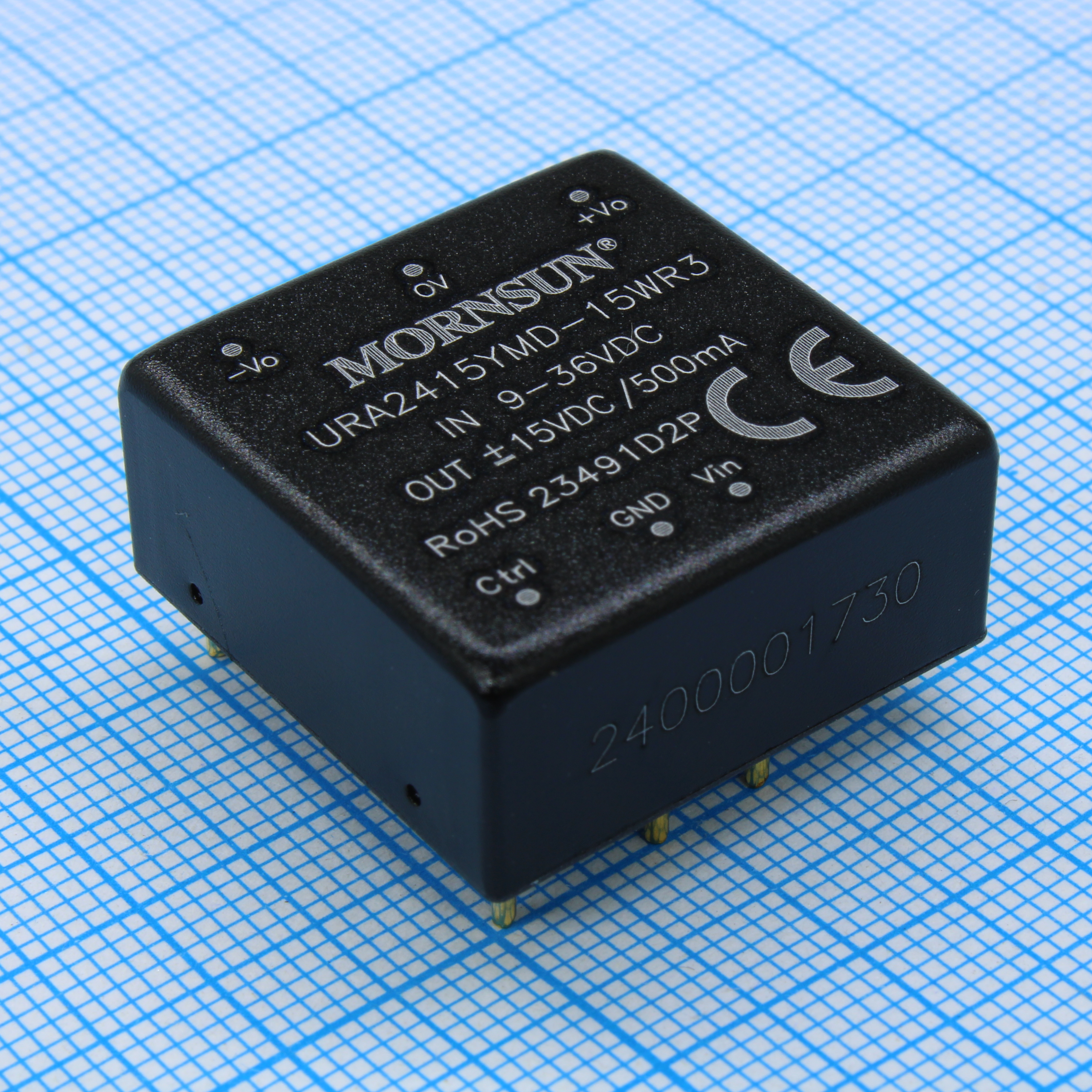 URA2415YMD-15WR3 - Преобразователь DC/DC на печатную плату вход 24В, выход ±15В, ±500мА (ТНТ)