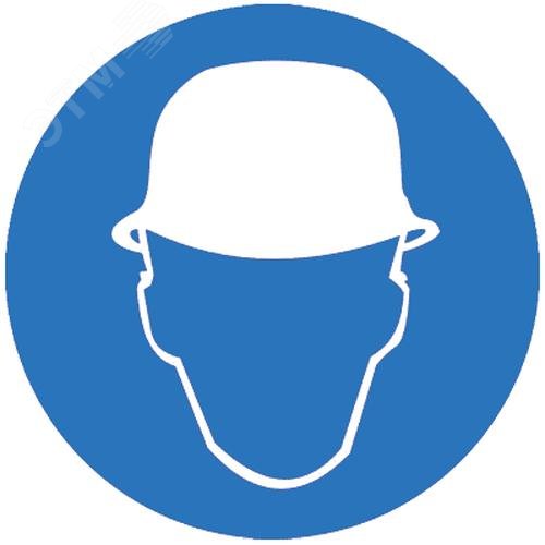 Знак М 02 ""Работать в защитной каске (шлеме)"" ф200 мм, пластик ГОСТ Р 12.4.026-2001 pn-m-02