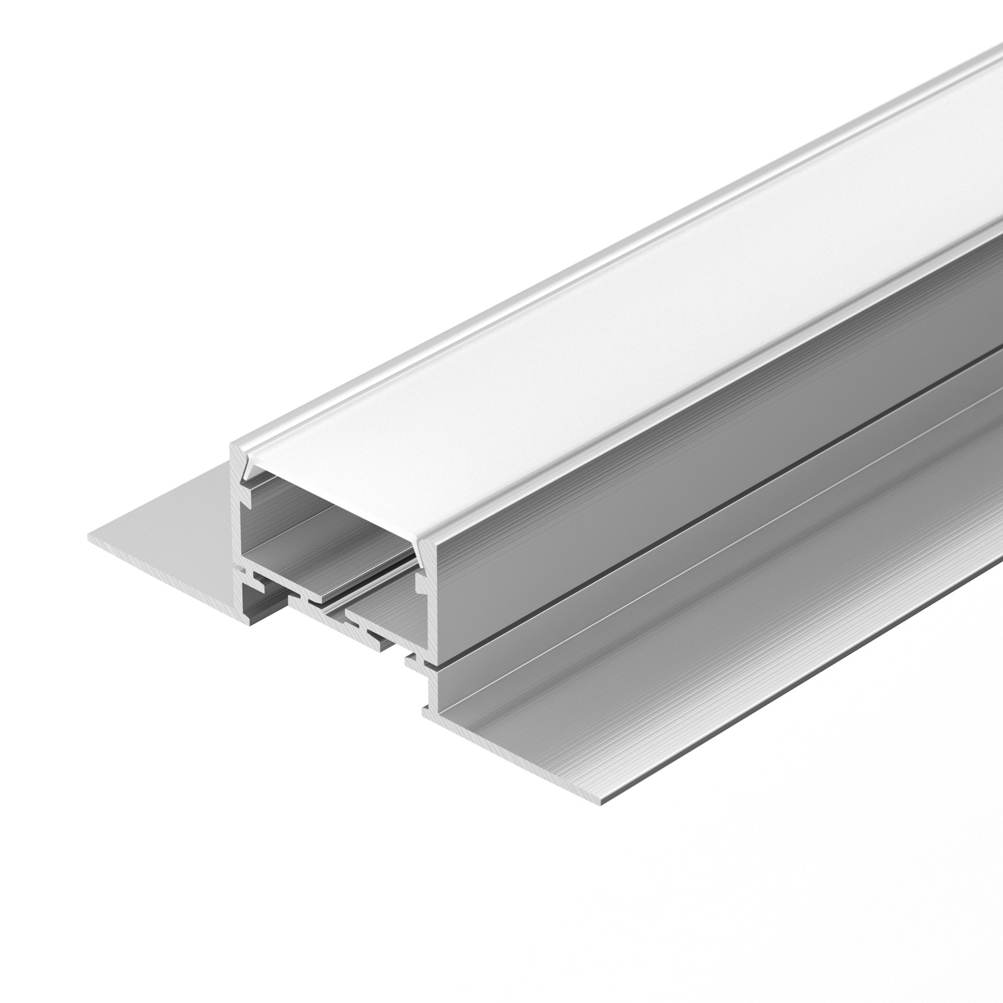 Профиль PLS-LOCK-H19-T-HIDE-2000 033693 - Алюминиевый профиль для светодиодных лент и линеек, встраиваемый в гипсокартон толщиной 16 мм, под строительную отделку. Позволяет создать линию света шириной 22 мм. без видимых частей алюминия. Монтируется между 