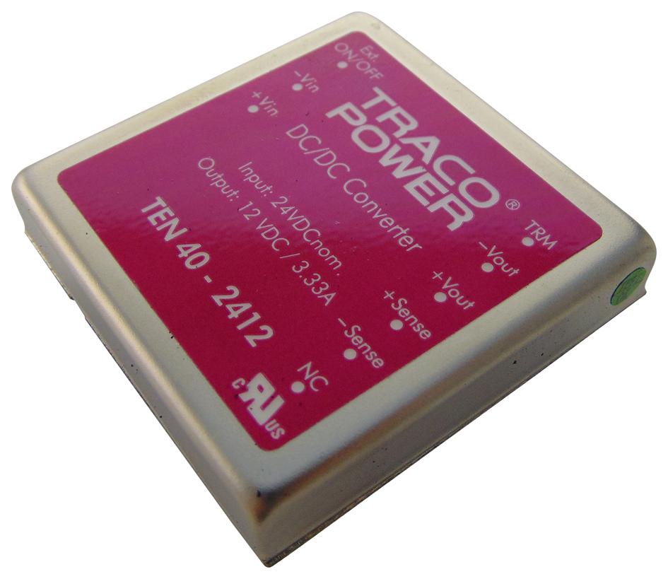 TEN 40-2412 - Преобразователь DC/DC на печатную плату вход 24В однополярный выход 12В 3.3A 40Вт 9-Pin