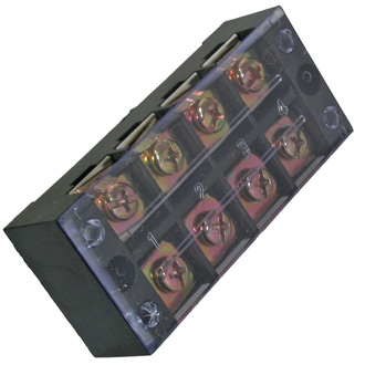 TB-4504 - Клеммная колодка винтовая с крышкой 8 контактов (2х4) М5, AWG6, 10мм2, 45А 600В