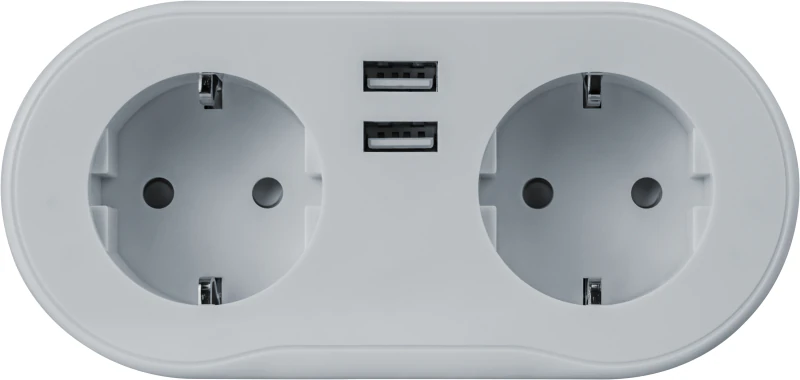 Разветвитель 2-м с заземл. 14 556 Smart Home NSH-ST-02 2хUSB с управлением по WI-FI бел. 14556