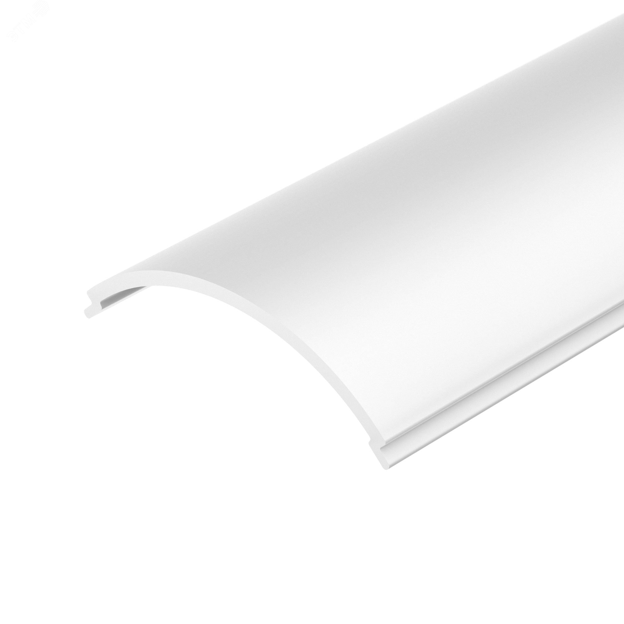 Экран SL-KANT-H16 ROUND OPAL 024038 - Полукруглый матовый экран к профилю SL-KANT-H16. Материал - поликарбонат. Светопропускание - 64%. Длина - 2000 мм. Цена за 1 м.