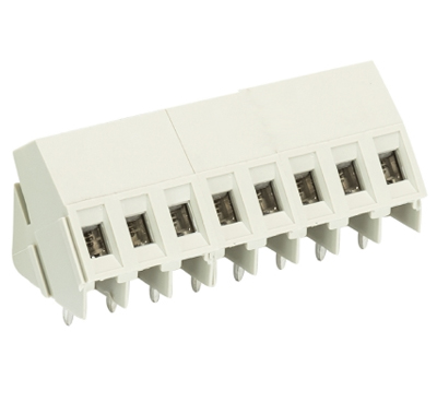 Клемма Wiecon 8135 / 8 OB - Клемма на печатную плату, подвод кабеля по углом 35 гр., без маркировки, 8 полюсов, шаг: 5,00 мм, винтовая фиксация провода, 300V, 16А, цвет: серый, серия 8135