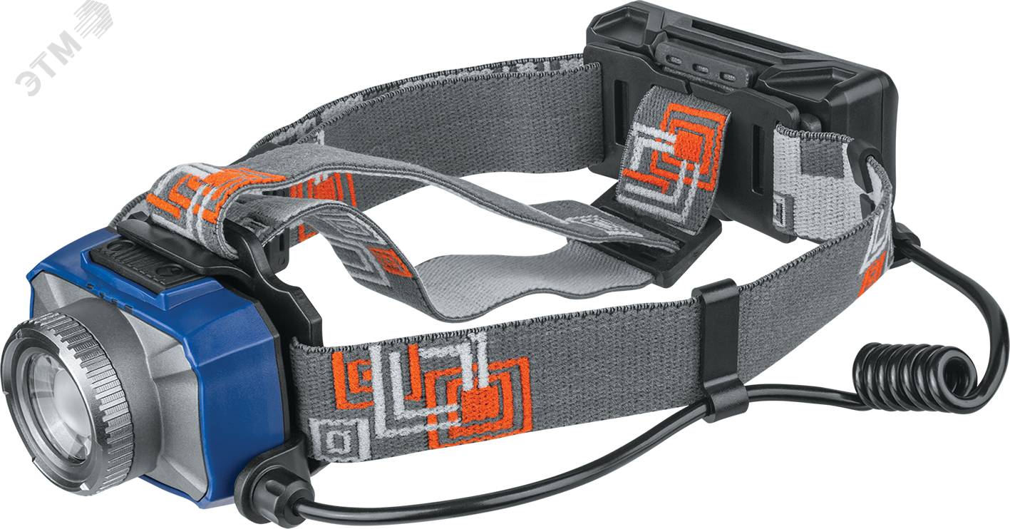 Фонарь светодиодный NPT-H18-ACCU 10Вт CREE XPL V4 LED аккумуляторный налобный пластик 22593