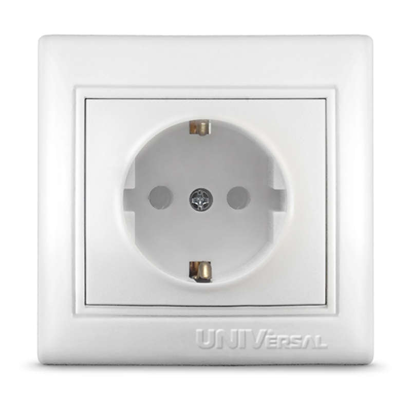 Розетка 1-м СП Севиль 16А IP32 с заземл. защ. шторки бел. С0049