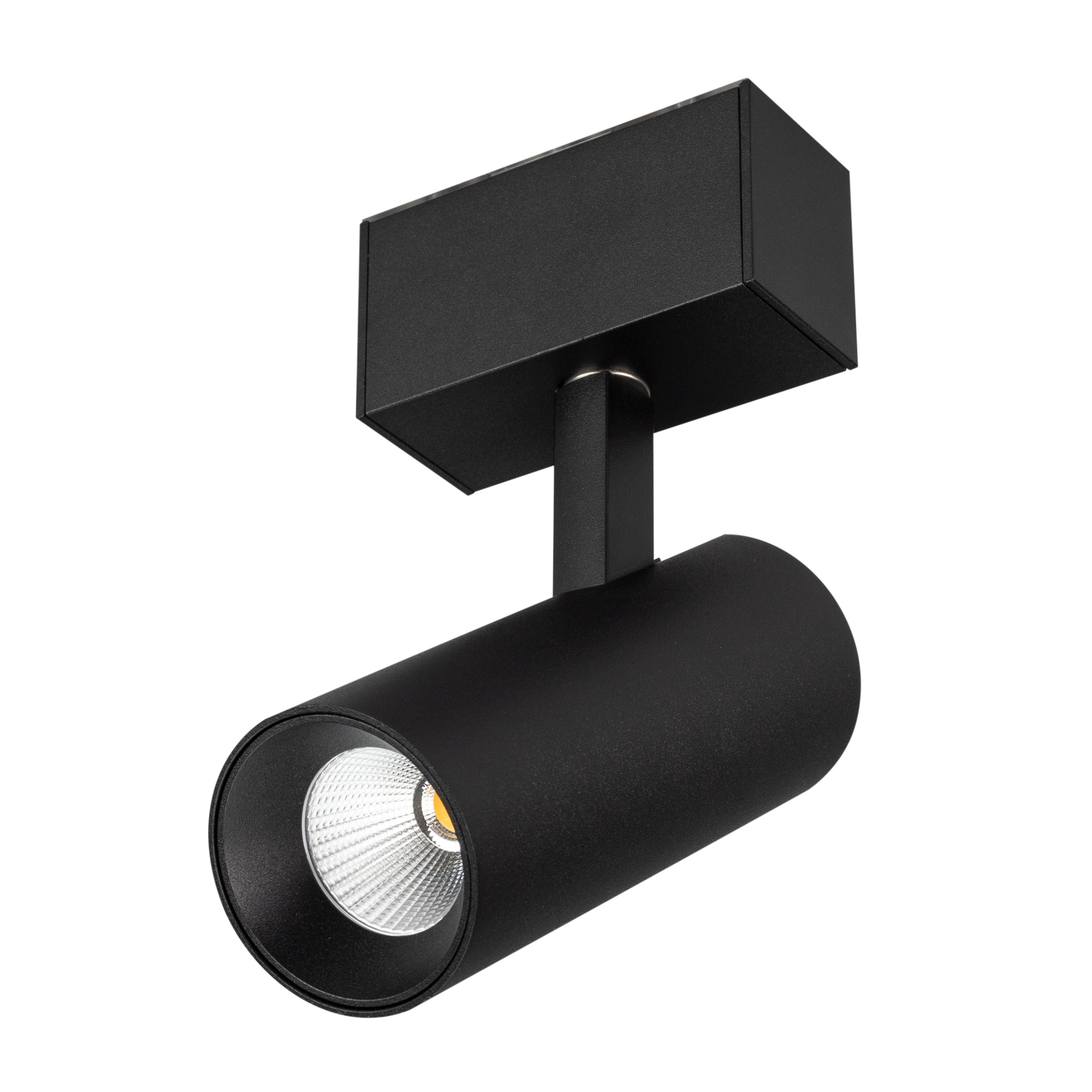 Светильник MAG-SPOT-45-R85-12W Day4000 (BK, 36 deg, 24V, DALI) 046592 - Светильник поворотный для магнитных треков шириной 45мм, 12Вт с управлением DALI. Цвет свечения ДНЕВНОЙ 4000K, световой поток 1000 лм, угол 36°, CRI>90. Корпус прямоугольный, металл, 