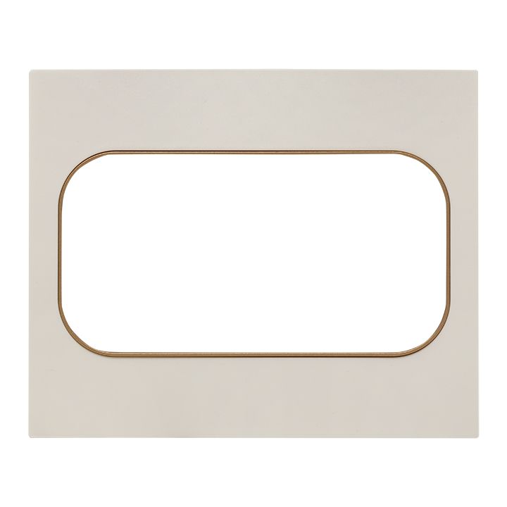 Стокгольм Рамка для розетки 2-местная белая с линией цвета шампань PROxima EYM-G-305-20