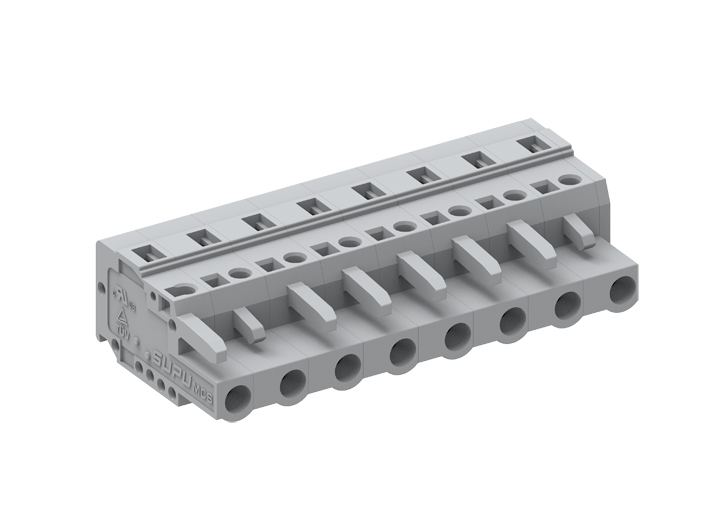 Розеточный разъем на кабель 475107 - Розеточный разъем, прямой, на кабель, шаг: 7.5 мм, 7 полюсов, фиксация провода пружинная, исполнение: стандартное, 500V, 16A, цвет: серый