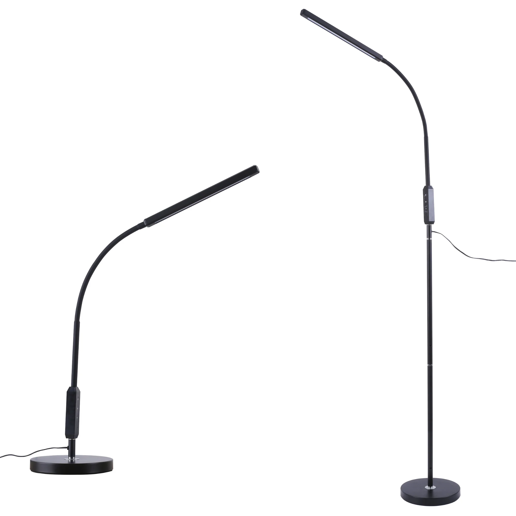 Торшер UЛм-T619 10W/3000-6500K/DIM BLACK напольный светодиодный 10W с регулировкой наклона Сенсорный выключатель Диммер черный