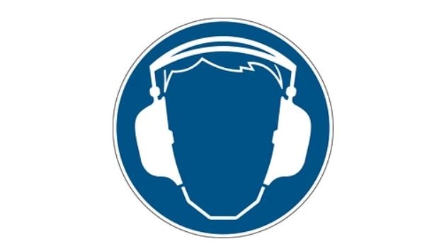 gws223645 - PIC 252, Предписывающие знаки, "Работать в защитных наушниках", квадрат со стороной 500 мм, 1 шт, B-7538 (полиэстер)