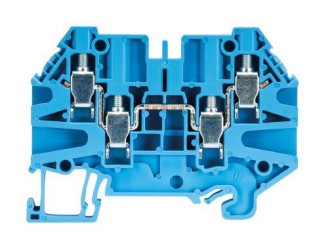 Клемма WT 4 D2/2 BL - Этажная клемма, тип фиксации провода: винтовой, номинальное сечение: 4 мм кв., 32A, 500V, ширина: 6 мм, цвет: синий, тип монтажа: DIN 35