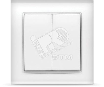 Выключатель Бриллиант двухклавишный белый 7947403