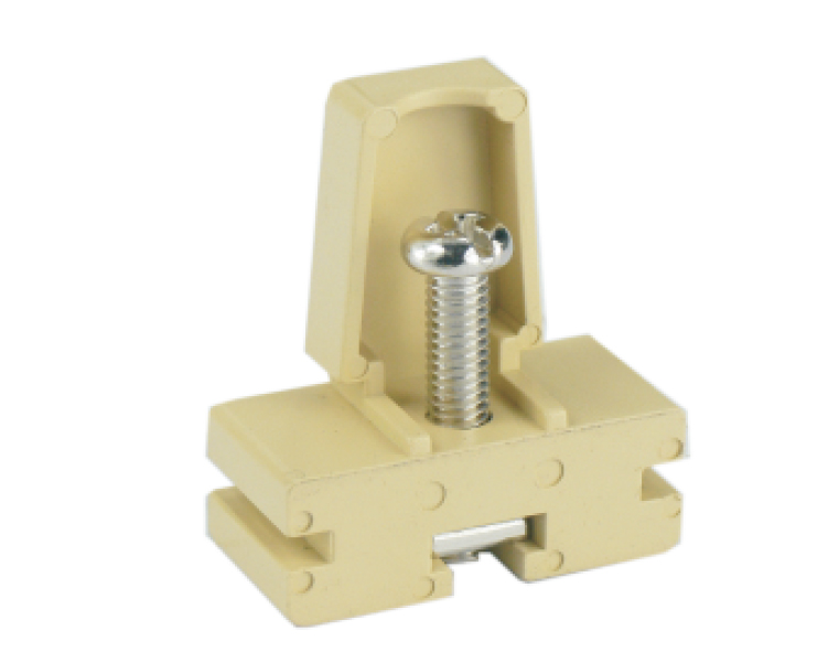 Концевой стопор JF5-B - Концевой стопор на рейку тип зажима: винт, ширина: 12 мм, цвет: серый, пластик