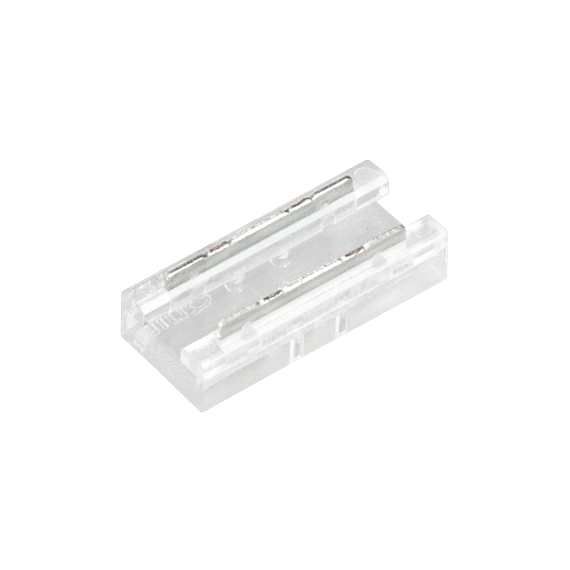 Коннектор угловой COB-MONO-5mm-2pin-STS 041762 - Угловой коннектор для соединения 2-х отрезков открытых IP20 одноцветных COB лент шириной 5 мм. Материал - прозрачный пластик. Обеспечивает соединение без видимых разрывов. Максимальный допустимый ток 3 А, н