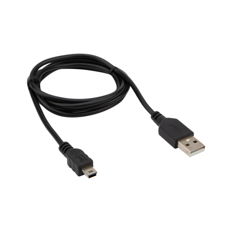 Шнур USB-mini USB - PVC,1метр, черный