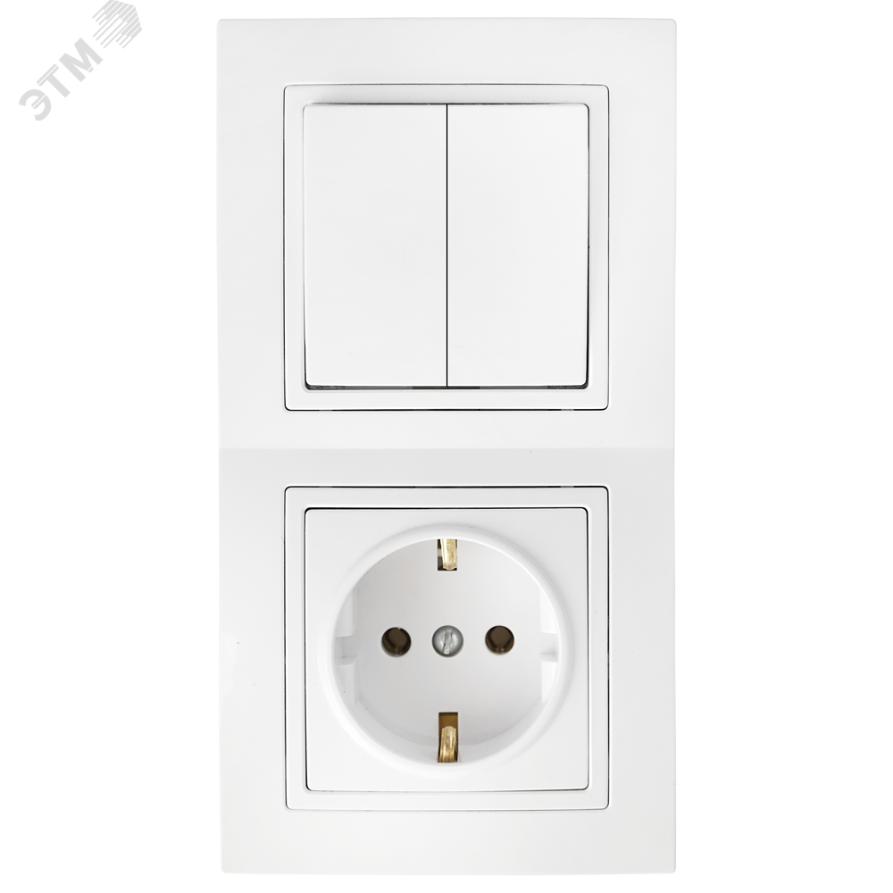 Беларусь Блок: выключатель двухклавишный + розетка Зк Блок 2В-РЦ-730