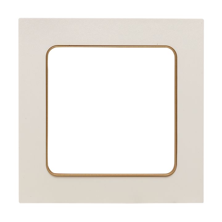 Стокгольм Рамка 1-местная белая с линией цвета шампань PROxima EYM-G-302-10