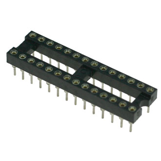 SCSM-28 TRS-28 - DIP-панель цанговая под микросхему 28pin, шаг 2.54мм, ширина 7.62мм
