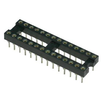 SCSM-28 TRS-28 - DIP-панель цанговая под микросхему 28pin, шаг 2.54мм, ширина 7.62мм