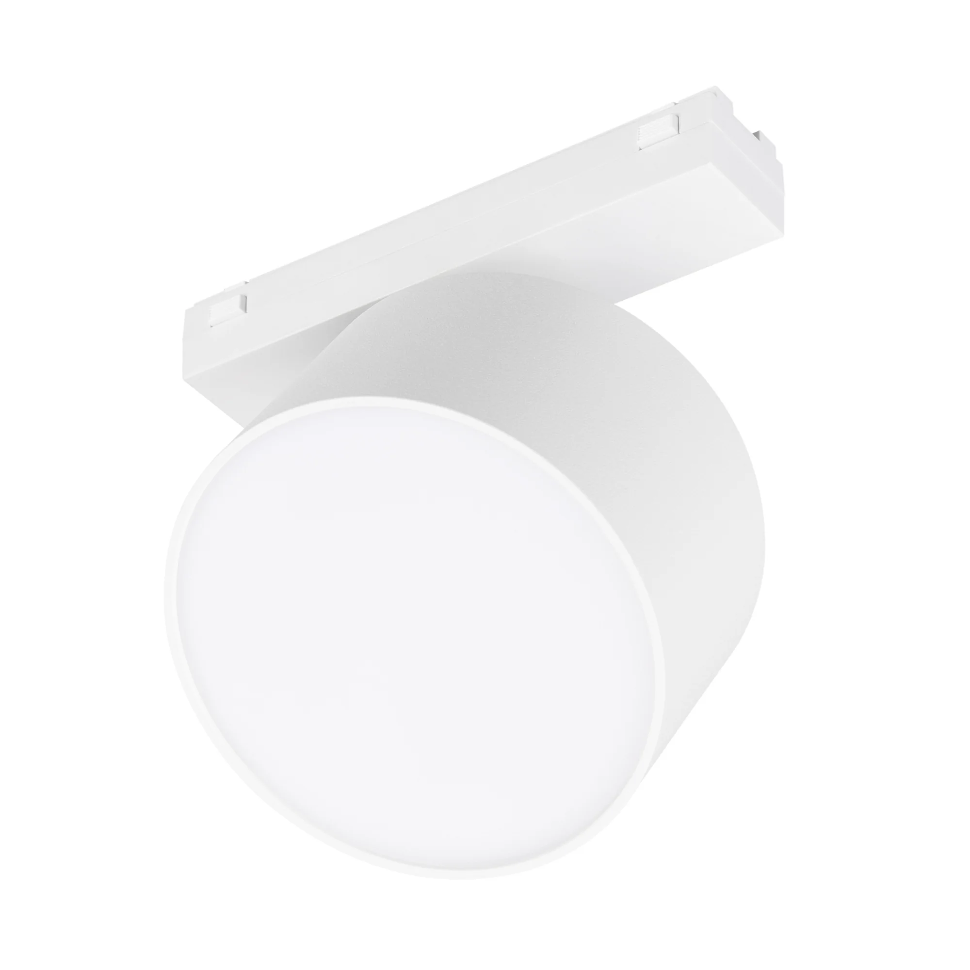Светильник MAG-VIBE-RONDO-R90-10W Warm3000 (WH, 110 deg, 48V) 044474 - Светильник для магнитных треков MAG-VIBE. Мощность 10 Вт, св. поток 880 лм, 88 лм/Вт, теплый 3000 K, CRI>90, угол 110°, напряжение питания 48 В. Белый фигурный корпус из алюминия, экра