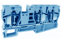 Проходная клемма UJ5-16/1X2(BU) - Проходная клемма, 3 точки подключения в клемме, тип фиксации провода: пружинный, номинальное сечение: 16 мм кв., 90A, 800V, ширина: 12,2 мм, цвет: синий, тип монтажа: DIN 35