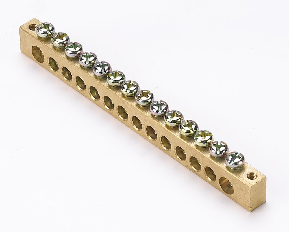 Шина нулевая 14 групп/крепеж по краям, сеч. 8x12 C2 32006DEK