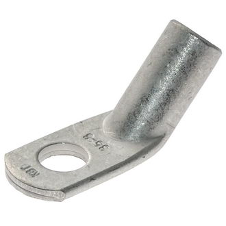 ТМЛС (45*)35-8 - Наконечник кабельный медный луженый стандарта «КВТ» кольцевой М8 с хвостовиком под 45° для опрессовки проводов сечением 35 мм2