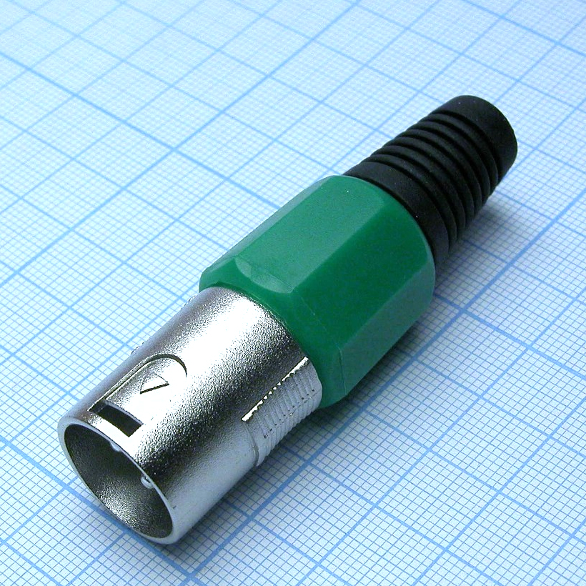 CANNON 78G 3M - Аудио разъём XLR - вилка кабельная, 3 контакта, цвет - зелёный