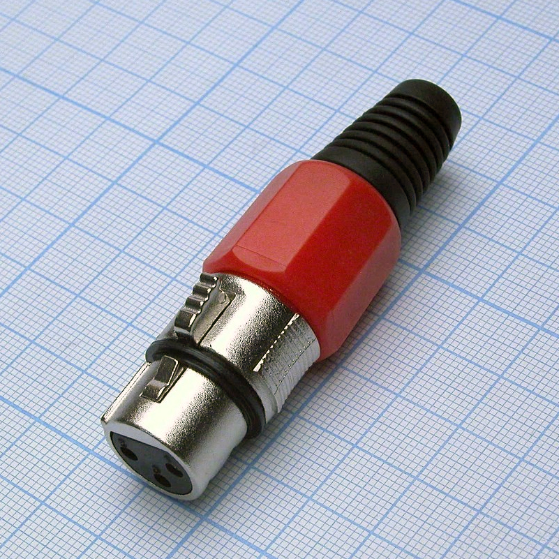 CANNON 79R 3F - Аудио разъём XLR - розетка кабельная, 3 контакта, цвет - красный