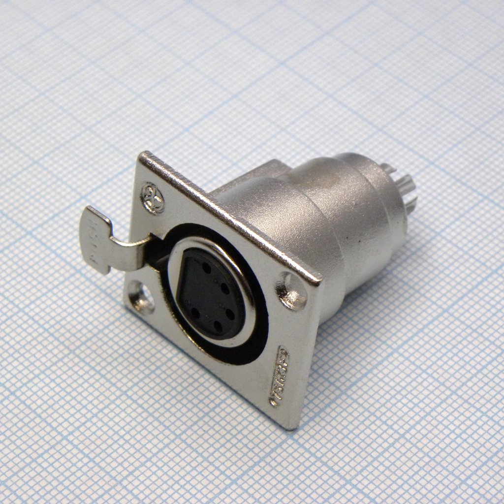 CANNON 28 5F - Аудио разъём XLR - розетка приборная, 5 контактов, цвет - серебристый